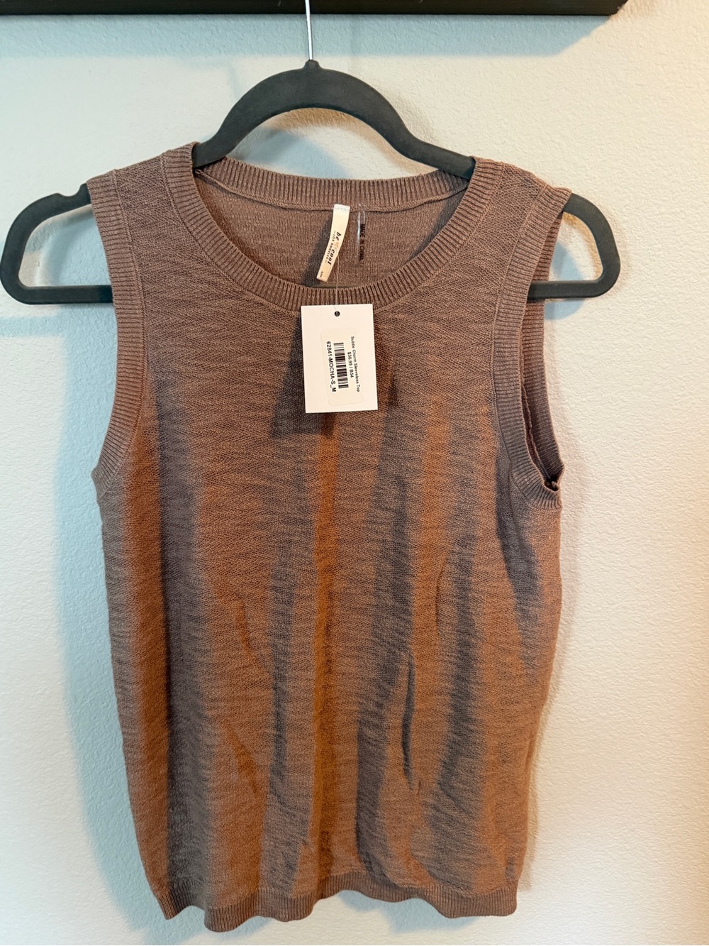 BE COOL Ribbed Sleeveless Tank - Taupe